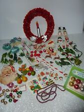 Lot of Vintage Christmas Craft Miniatures Millinery Bottle Brush Glass ++ for sale  Shipping to South Africa