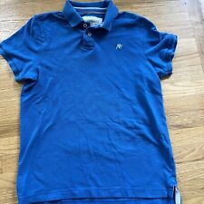 Camisa polo masculina Abercrombie & Fitch A&F AF A87 manga curta azul muscular grande G comprar usado  Enviando para Brazil