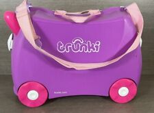 TRUNKI Pink & Purple Kids Ride On Suitcase With Strap And key Hand Luggage for sale  Shipping to South Africa