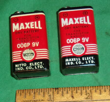 (2) Vintage 9-Volt Transistor Radio Batteries MAXELL by Maxell & NITTO VeryClean for sale  Shipping to South Africa