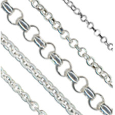 Brukt, 925 Sterling Silver LOOSE CHAIN - various styles by metre - wholesale finding til salgs  Frakt til Norway