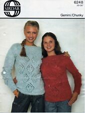 ~ Sirdar Knitting Pattern For Lady's Lacy Diamond & Bobble Boat Neck Sweater ~ for sale  Shipping to South Africa