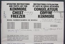 1979 Simpson Sears Kenmore arcón congelador Owners Manual/Lista de piezas ENG/FR 19 Mod segunda mano  Embacar hacia Argentina