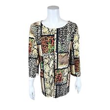 Attitudes by Renee Como Jersey Printed Overlay Mock Twin Set Safari 2X Plus Size, used for sale  Shipping to South Africa