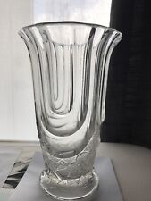 Walther Glass Art Deco Flint Luxor Vase Leafy Pattern Excellent 9” Tall til salgs  Frakt til Norway