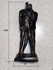 Figuras masculinas abstractas escultura de bronce en una postura de abrazo sensual segunda mano  Embacar hacia Argentina