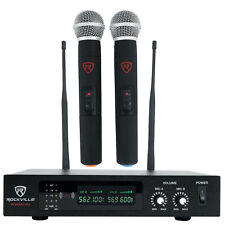 Rockville RWM71U Dual UHF Handheld Wireless Microphone System w/ Metal Receiver for sale  Shipping to South Africa