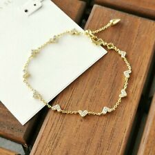 Usado, Pulseira de corrente de ouro coração Kendra Scott Haven cristal branco com bolsa de pó comprar usado  Enviando para Brazil