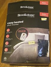 Brookstone 77" x 84" Cozy Heated Gray Plush Electric Blanket Full Double Bed for sale  Shipping to South Africa
