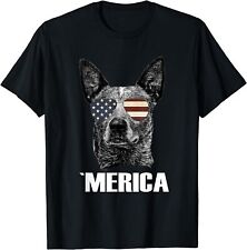 NOVA CAMISETA LEGAL LIMITADA 4 de julho Blue Heeler Dog Merica Patriotic USA Flag comprar usado  Enviando para Brazil