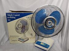 Vintage Ku Hsing 12" Oscillating 3 Speed Fan Model Ks-d1158 Blue Table Desk Fan for sale  Shipping to South Africa