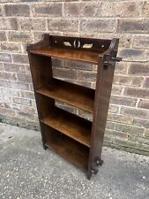 Antique Arts & Crafts Floral Liberty Style solid oak bookcase book shelf for sale  Shipping to South Africa