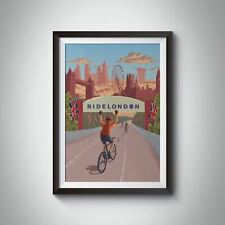 Póster de viaje de ciclismo Ride London - enmarcado - vintage - estampados de lista de deseos segunda mano  Embacar hacia Argentina