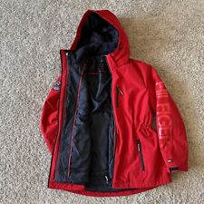Used, Tommy Hilfiger 3-in-1 Weather System Jacket Womens Large Red Removable Hood for sale  Shipping to South Africa