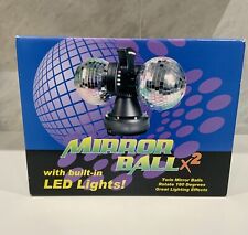 Doble espejo giratorio doble bola de discoteca DJ fiesta luz LED lámpara negra ¡funciona!¡! segunda mano  Embacar hacia Argentina