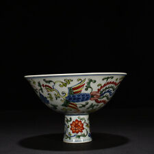 Usado, 6,7" tigela antiga de porcelana da dinastia Ming marca xuande wucai flores de fênix comprar usado  Enviando para Brazil