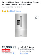 french fridge door kitchenaid for sale  Yukon