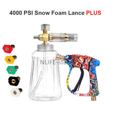 4000PSI 1/4" Lavadora de Pressão Espuma de Neve Pistola de Limpeza de Carro Sabonete Lança Garrafa Canhão comprar usado  Enviando para Brazil