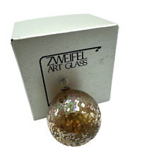 Zweifel Art Glass Ornament Signed 1990 Hand Blown OOAK Iridescent Ball #3 for sale  Shipping to South Africa