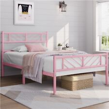  Cama de plataforma de metal minimalista con diseño de flecha marco de cama de tamaño doble rosa USADA segunda mano  Embacar hacia Argentina