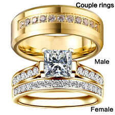 Anéis masculinos de casamento folheados a ouro aço inoxidável para amantes comprar usado  Enviando para Brazil