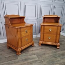 Vintage Pair Of Solid Pine Bedside End Tables Drawers Night Stands - Cabinets for sale  Shipping to South Africa