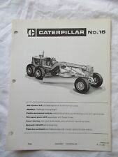 CAT Caterpillar No. Folheto de especificações de vendas de motoniveladoras 16 comprar usado  Enviando para Brazil