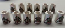 Lote antigo conjunto de 12 mini castiçais cônicos de porcelana para árvore de Natal Chadwick, usado comprar usado  Enviando para Brazil