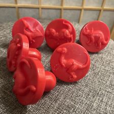 Lot 6 Lakeshore Learning 3D Stamps Raised Dinosaurs Plastic Red Learning Toy for sale  Shipping to South Africa