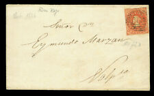 CHILE 1865 COLUMBUS - Santiago (última) impresión - 5c rojo rosa Sc# 14 usado XF en cubierta segunda mano  Embacar hacia Argentina