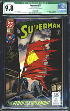Superman #75 CGC Qualified 9.8 DC 1993 Death of Superman 4th Print Jurgens Auto, used for sale  Shipping to South Africa