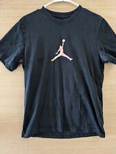 Camisa masculina Air Jordan preta média gola redonda logotipo gráfico manga curta falha, usado comprar usado  Enviando para Brazil