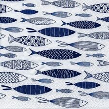 Servietten blauer fischschwarm gebraucht kaufen  Frankfurt
