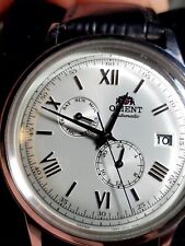Orient Bambino Ver. 8 relógios automáticos de couro mostrador prata-branco RA-AK0701S10B comprar usado  Enviando para Brazil