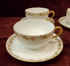 Favorite Bavaria Set of 4 Cups & Saucers Gold Pink & Blue Floral Pattern for sale  Shipping to South Africa