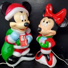 Vtg Blow Mold Disney Mickey & Minnie Mouse Santa Christmas Santa Best w/Tag 2000 for sale  Shipping to Canada
