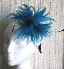 Turquoise fascinator millinery for sale  SLOUGH