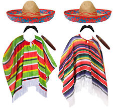 Mexican poncho sombrero for sale  Shipping to Ireland