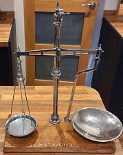 ANTIQUE AVERY SCALES (W & T AVERY Ltd.) SILVER PLATE WOOD BASE c.1930 for sale  Shipping to South Africa