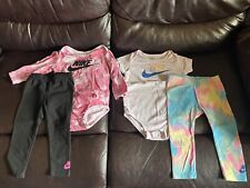 Lote de 2 conjuntos de leggings Nike bebê menina tamanho 18 meses e blusa manga curta e longa comprar usado  Enviando para Brazil