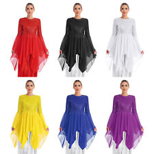 Women Praise Lyrical Dance Dress Asymmetrical Liturgical Worship Dress Tunics for sale  Shipping to South Africa