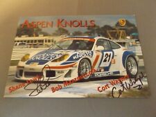 TARJETA DE CONDUCTOR FIRMADA DE 9" X 6" - SHANE LEWIS & CORT WAGNER - ASPEN KNOLLS PORSCHE segunda mano  Embacar hacia Mexico