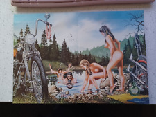 Pôster revista David Mann Easyriders motociclista e 3 senhoras na lagoa comprar usado  Enviando para Brazil