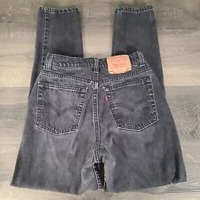 Jeans feminino vintage Levi's 521 10 longo preto ajuste cônico perna cônica anos 90 feito nos EUA comprar usado  Enviando para Brazil