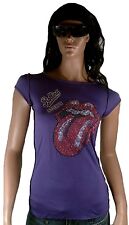 Amplified Rolling Stones Strass Linguaccia Rock Stella Vintage Vip Lungo T-SHIRT comprar usado  Enviando para Brazil