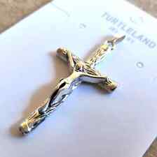 Colar crucifixo católico cruz Jesus Cristo cristão prata esterlina 925 comprar usado  Enviando para Brazil
