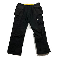 Calças cargo masculinas Cat 38x32 bolsas de ferramentas pretas sólidas vestuário de trabalho construção comprar usado  Enviando para Brazil
