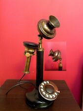 Used, antique telephone pre 1930 Brown Antique finish Telephone candlestick landline T for sale  Shipping to South Africa
