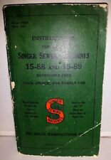 1941 Singer 15-88 & 15-89 Sewing Machines Instructions Manual for sale  Canada
