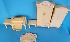 lot 1996 Mattel Barbie Doll House Furniture Yellow Armoire Wardrobe bed head tab for sale  Shipping to South Africa